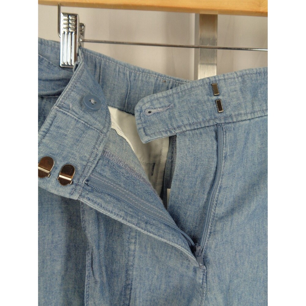 Talbots Chambray Linen Cotton Blend Belted Shorts Size 6 New - Picture 4 of 6